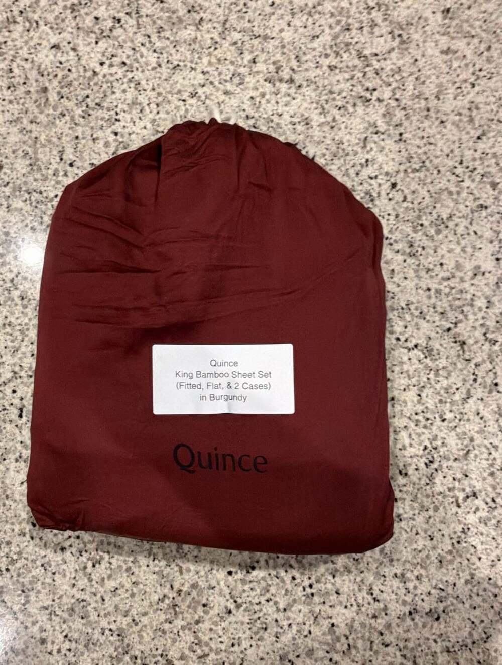 Quince King Bamboo Sheet Set (Fitted, Flat, & 2 Cases) in Burgundy